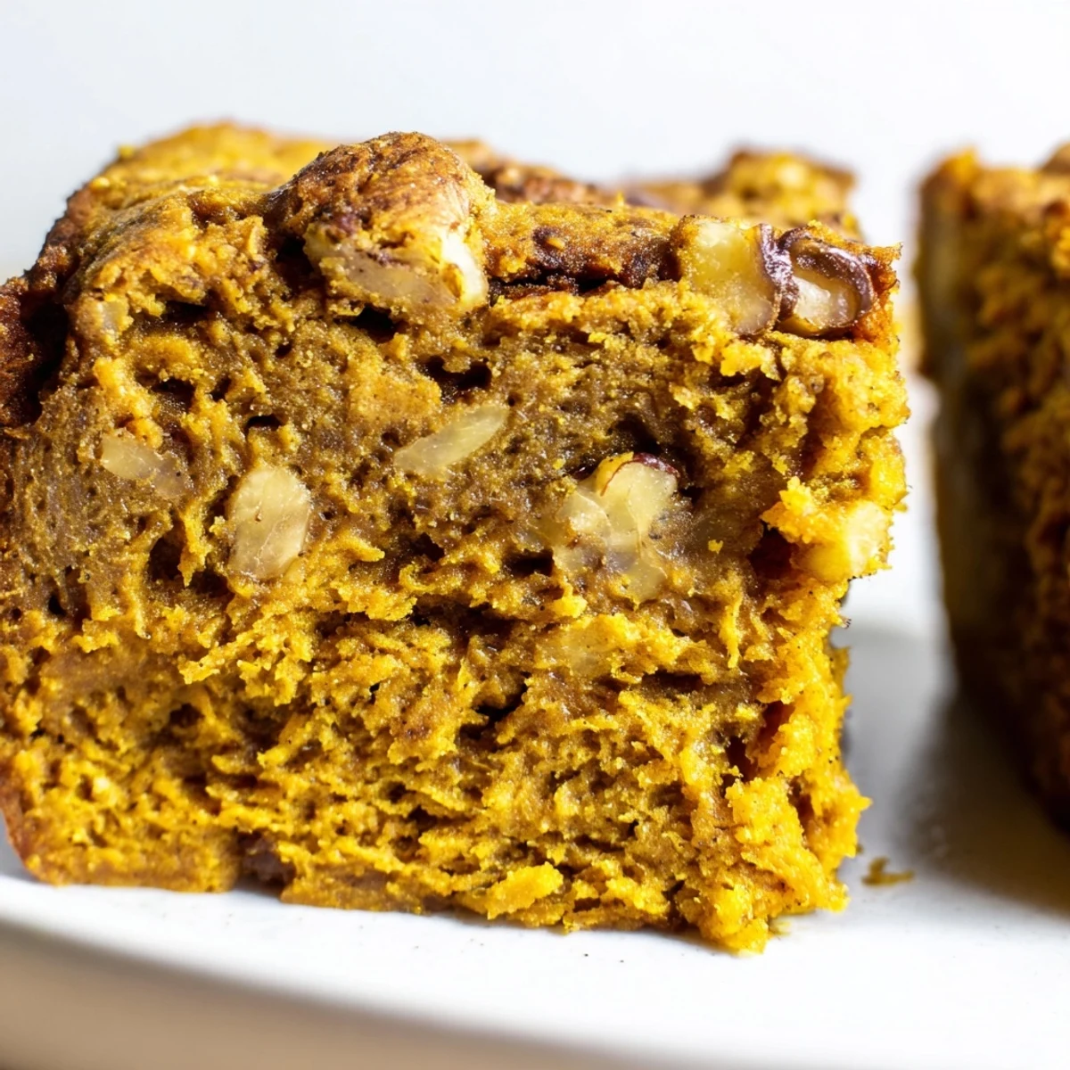 Delicious pumpkin muffin banana bread bars drizzled with cream cheese glaze.  