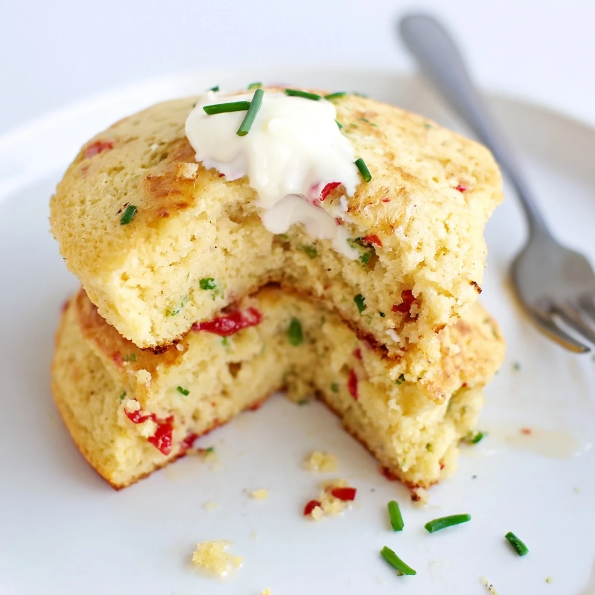 Savory pancakes bursting with garlic and chili flavor, perfect for a brunch gathering.  