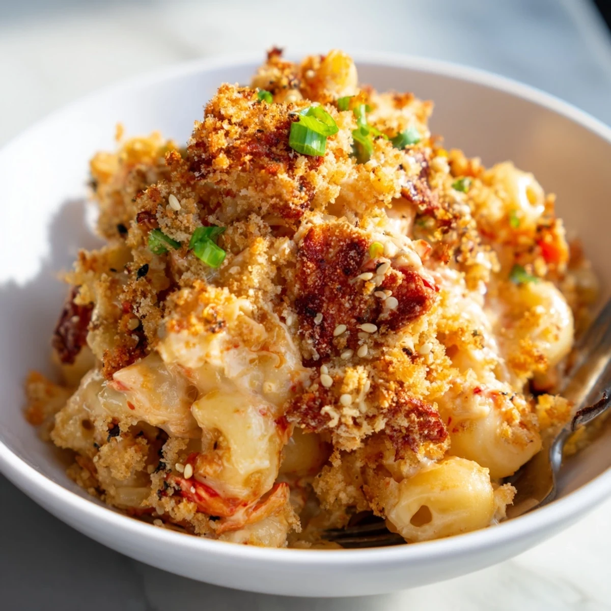 Deliciously bold Spicy Kimchi Mac & Cheese, perfect for cozy nights in.  