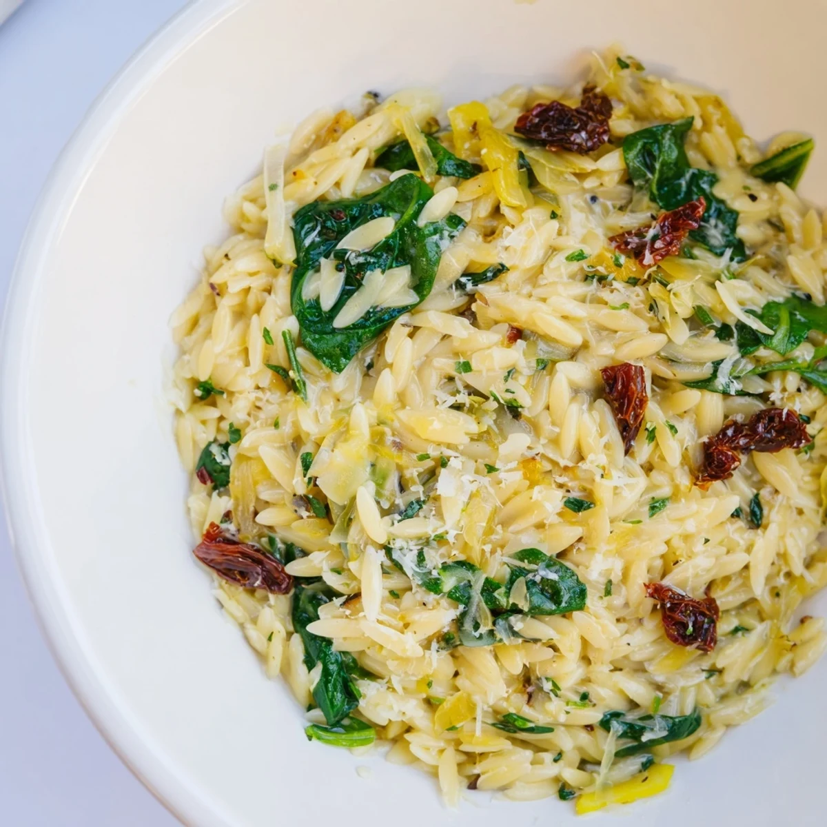 Creamy Tuscan Orzo Bowl