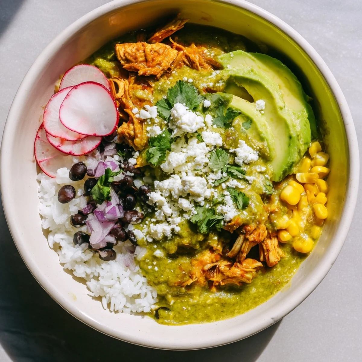 Green Enchiladas Rice Bowl
