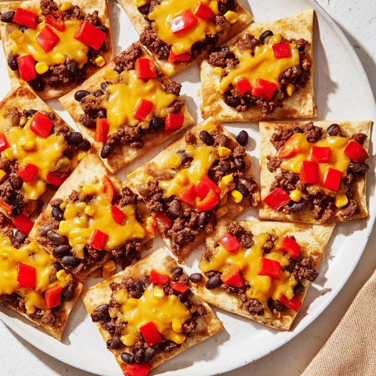 Steaming Sheet Pan Quesadillas with Beef, featuring melted cheese and a flavorful beef filling, a perfect family dinner.