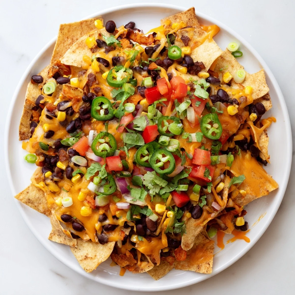 Perfectly baked sheet-pan nachos served with fresh toppings: salsa, sour cream, and lime wedges.