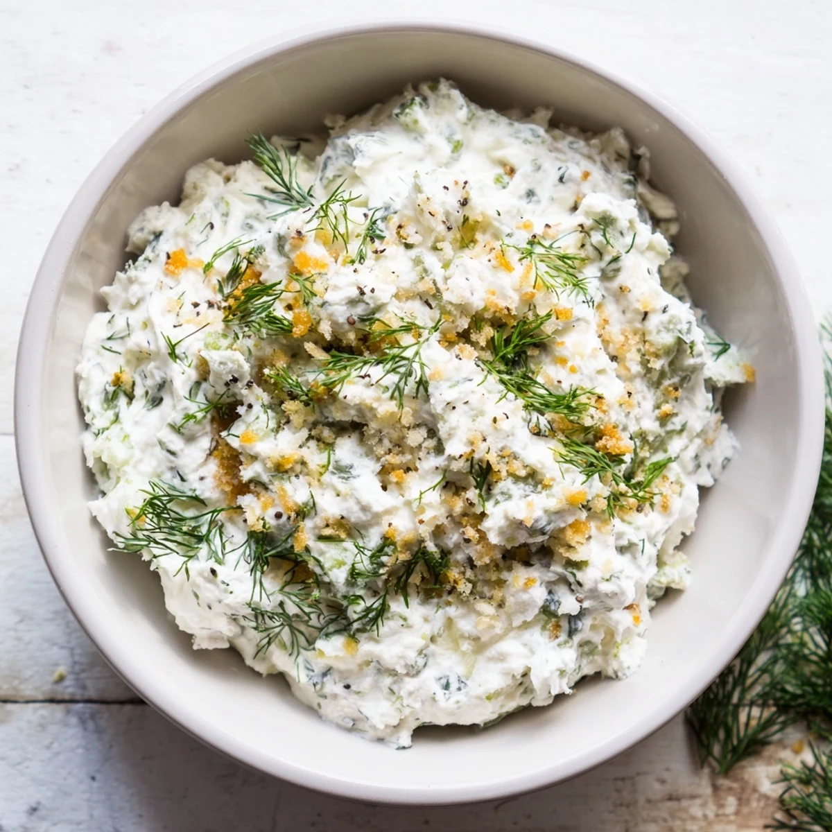 Creamy, savory Fried Pickle Dip served with crunchy potato chips, a perfect appetizer.