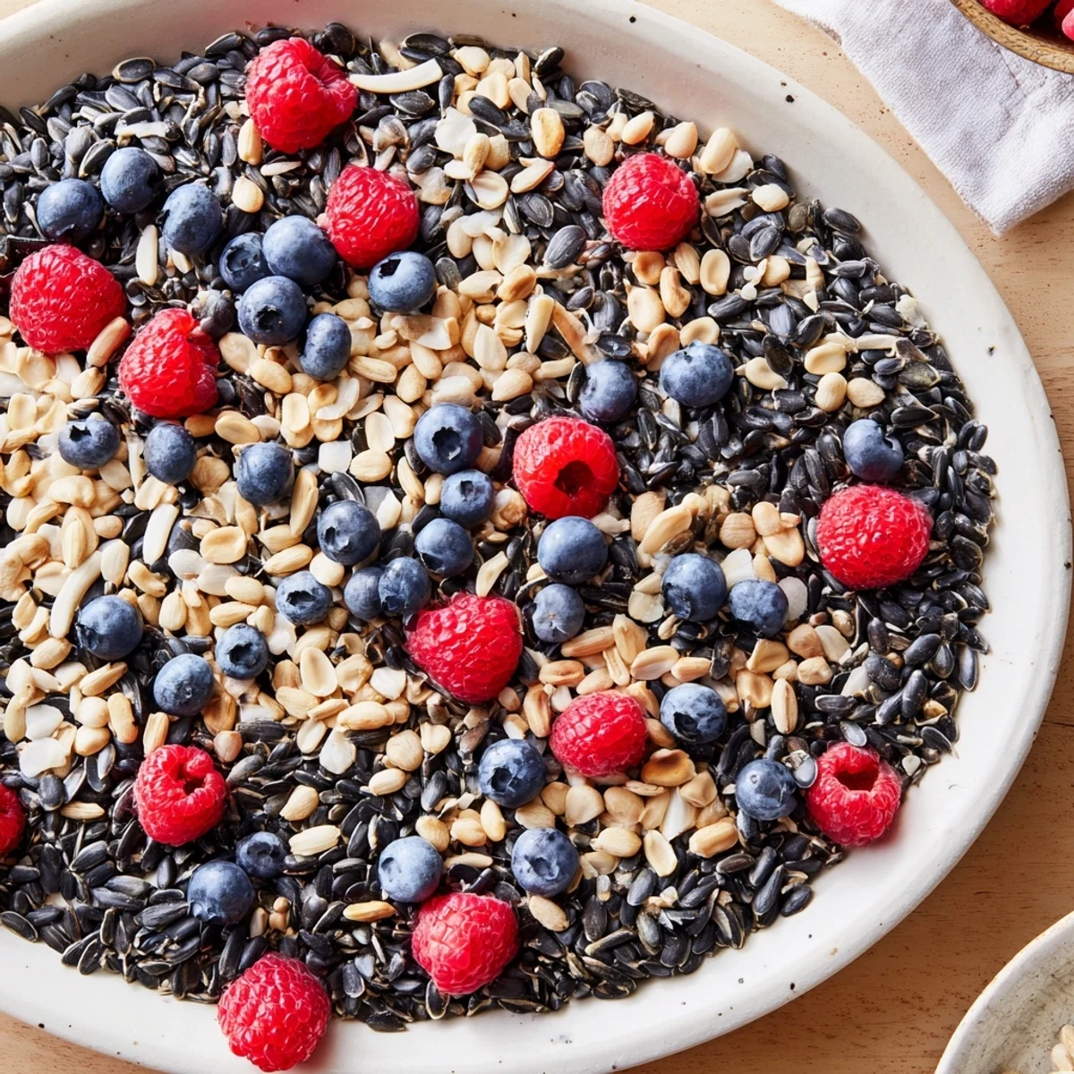 This lovely Singing Bird Seed & Berry Platter offers a visual feast, inviting feathered friends to a nutritious meal.