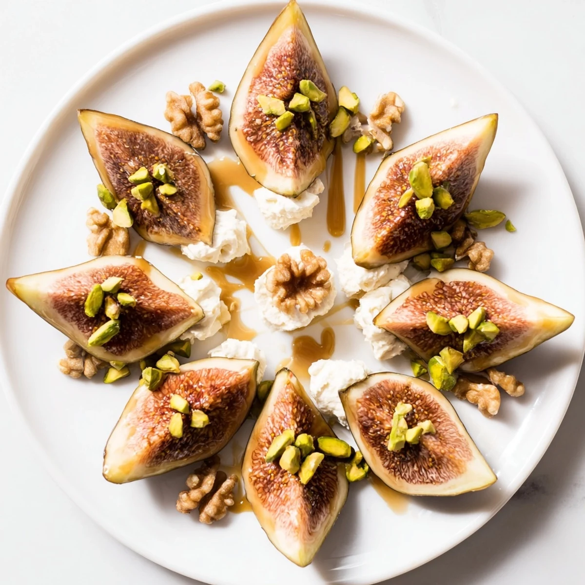 Fig and Walnut Star Board arranged beautifully, showcasing sweet figs and creamy vegan cheese.