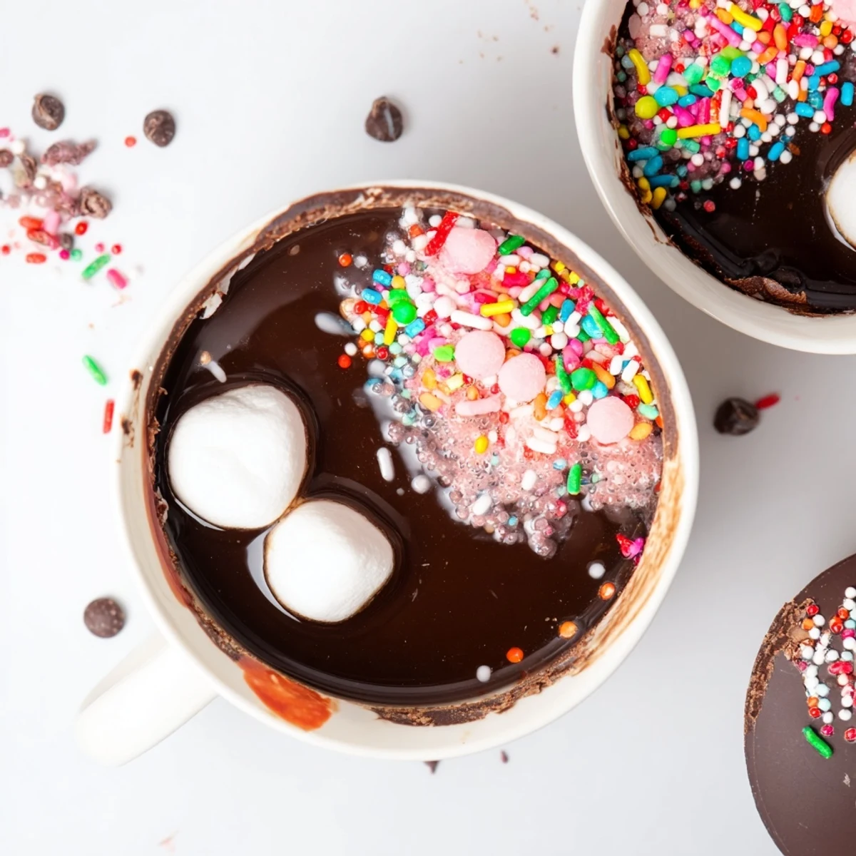 Warm milk steams while a Hot Cocoa Bomb awaits, promising a rich chocolatey explosion.