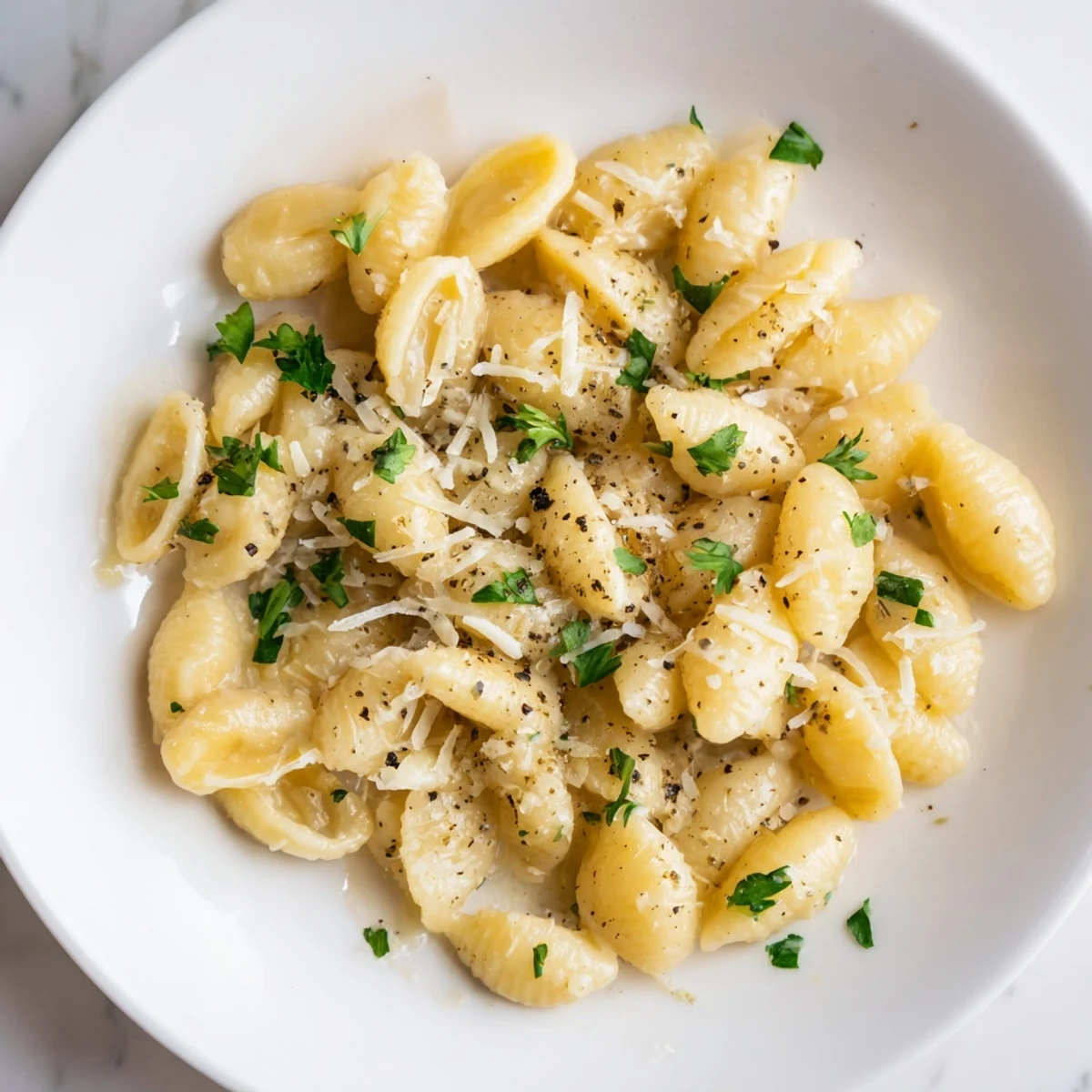 This bowl of 15-Minute Creamy Garlic Butter Ditalini showcases a rich, flavorful, easy weeknight dinner.