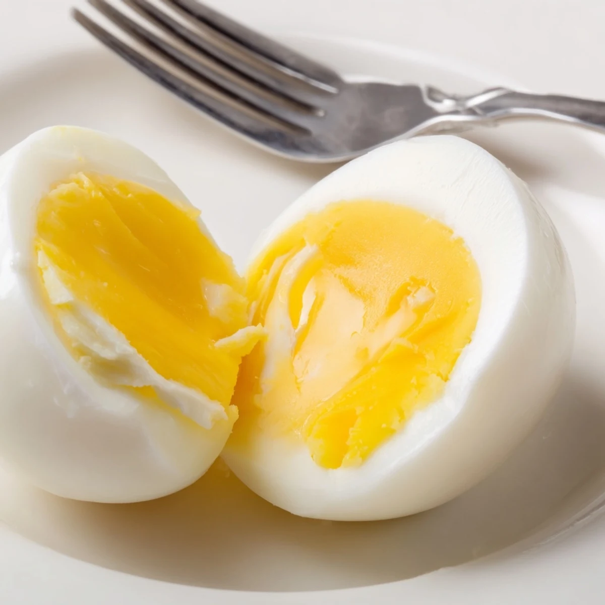A close-up of finished air fryer boiled eggs, presenting an ideal, easy-to-cook recipe.
