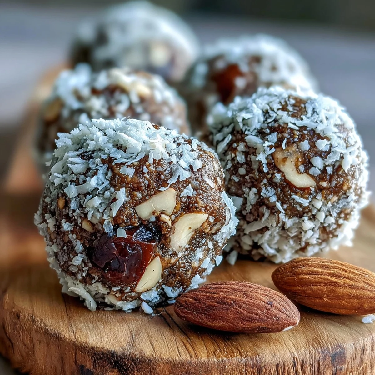 These Hojicha Energy Balls are coated in coconut with cacao nibs for a crunchy bite.