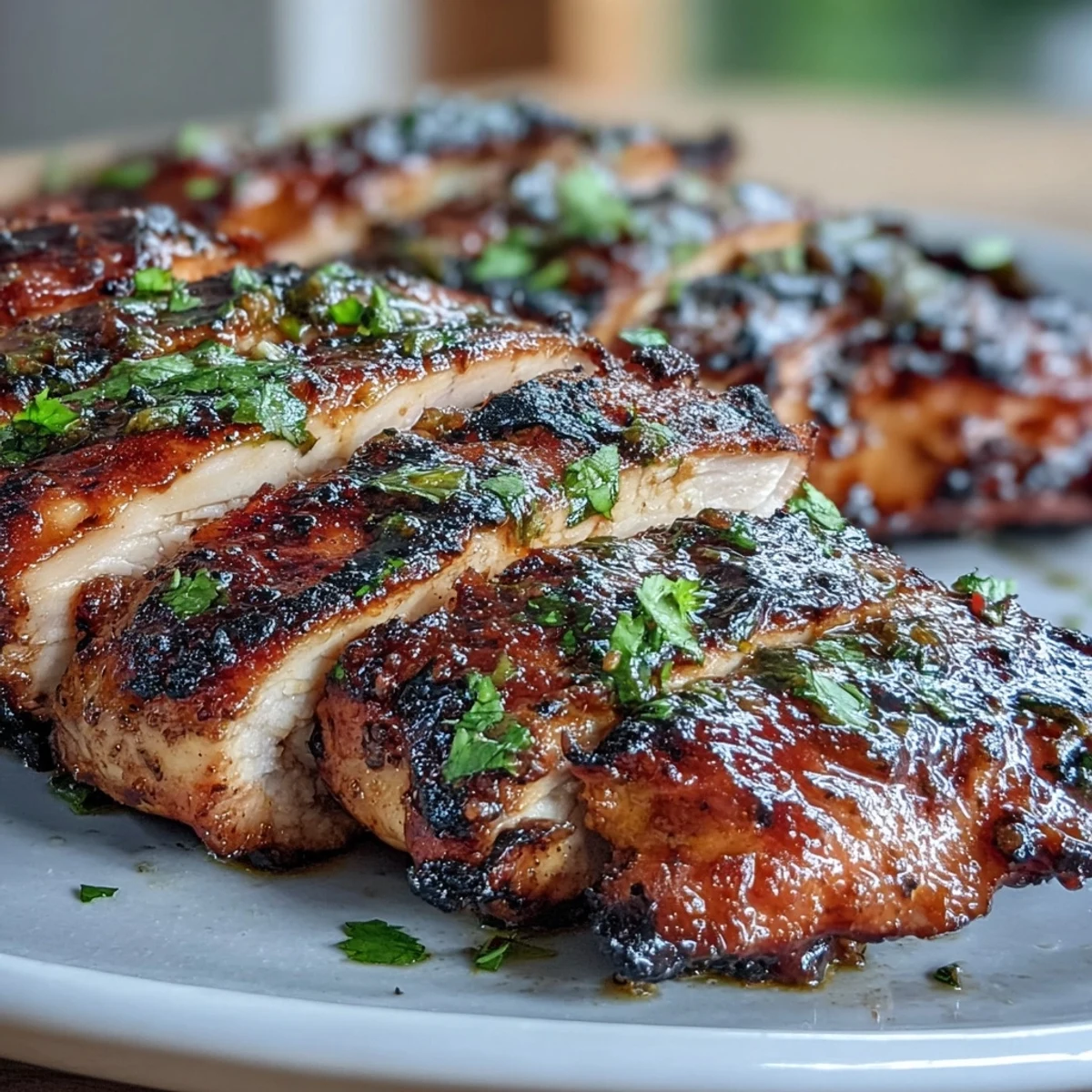 A vibrant bowl of cucumber noodles tossed with colorful vegetables and topped with juicy chili-lime grilled chicken, perfect for a light summer detox meal.  