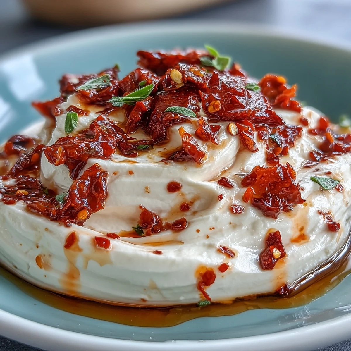 Creamy spread of softened cream cheese blended with Calabrian chilies, olive oil, and lemon juice.