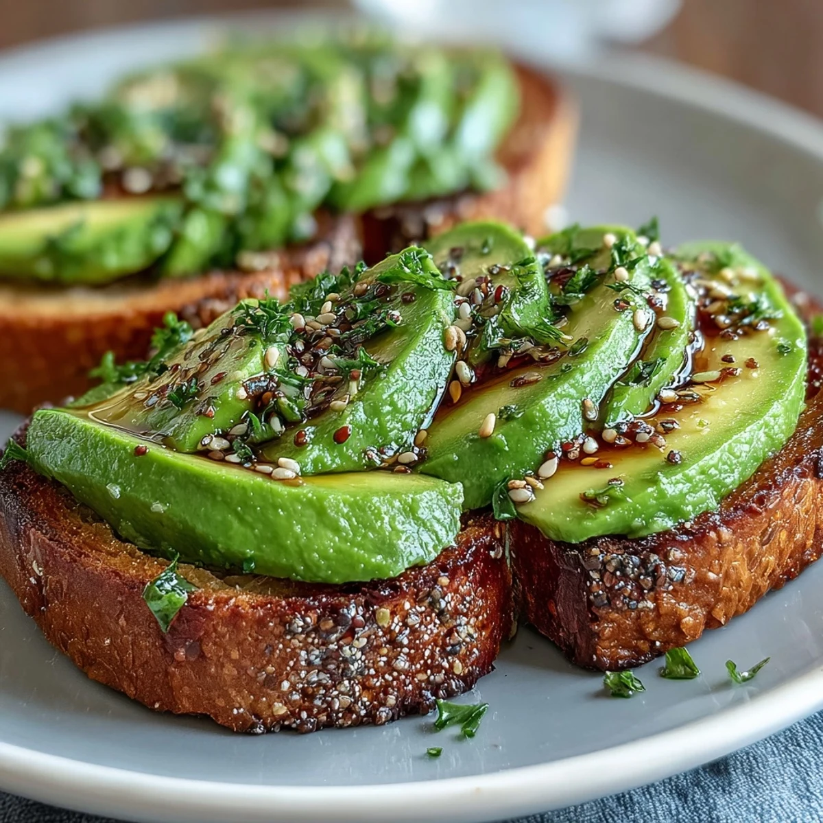 Shamrock avocado toast with everything seasoning, showcasing a festive shamrock-shaped avocado topping on golden toast.