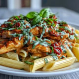 Velvety sauce coats tender chicken and pasta in this easy weeknight meal.