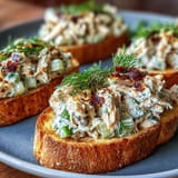 Smoky and tangy pickle chicken salad served on golden toasted bread.