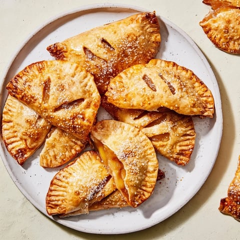 Golden, flaky Winter Comfort Mitten Shaped Hand Pies filled with warm, spiced apple filling ready to enjoy.