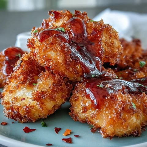Crispy baked cauliflower florets drizzled with sweet and spicy hot honey glaze.