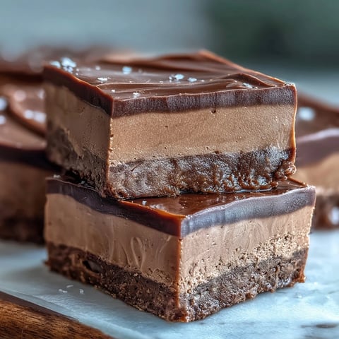 The chilled Hojicha fudge is cut into sixteen neat squares, showcasing the rich, dark chocolate texture. 