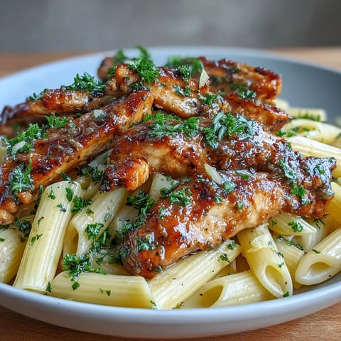 Steaming Honey Pepper Chicken Pasta twirled on a fork with fresh parsley and Parmesan.