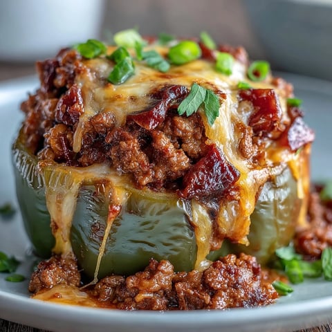 Keto taco stuffed bell peppers with melted cheddar cheese and seasoned ground beef filling for a low-carb dinner.
