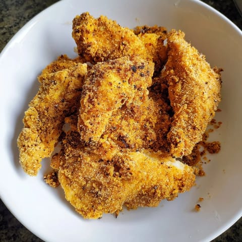 Juicy and flavorful: imagine the irresistible crunch of these homemade crispy fried chicken tenders.