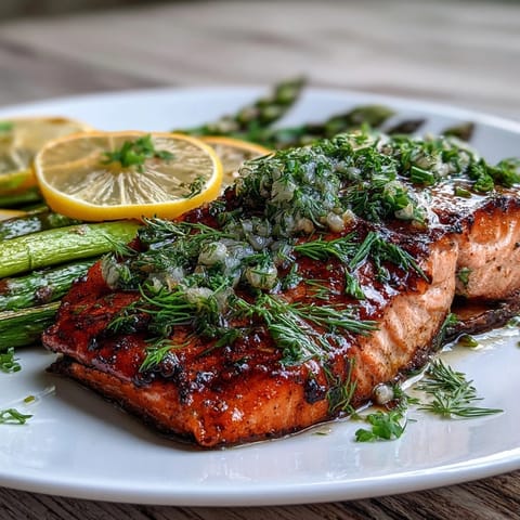 Flaky Marry Me Salmon topped with garlic, zesty lemon, and fresh dill on a baking sheet.