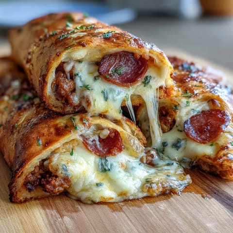 Baked High-Protein Pepperoni Stromboli
