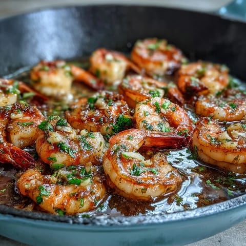 1. Juicy prawns sizzling in rich garlic butter, brightened with fresh lemon and parsley for a vibrant, restaurant-quality dish.  