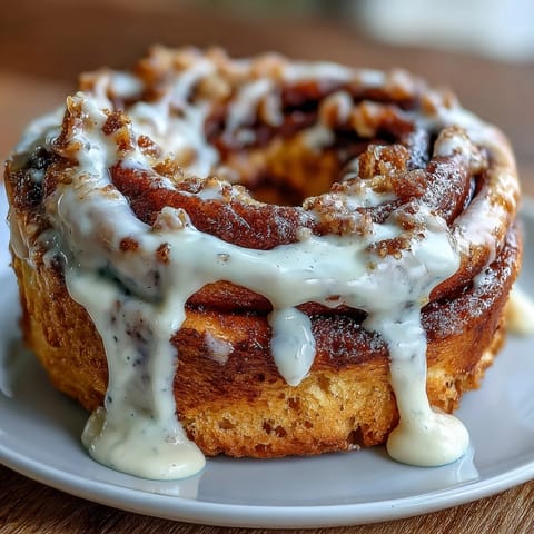 A batch of cinnamon swirl protein bagels topped with a glossy vanilla Greek yogurt glaze, perfect for a high-protein breakfast.