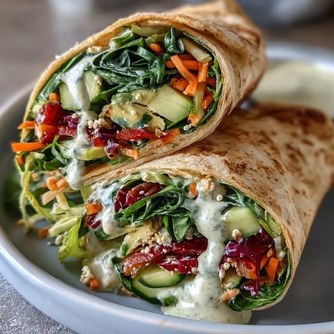 Vibrant veggie wraps loaded with fresh spinach, crunchy carrots, and creamy lemon aioli sauce, perfect for a healthy picnic.  