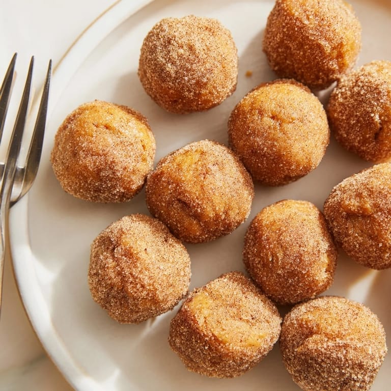 Warm, fluffy pumpkin muffin balls with cozy spices, ideal for autumn gatherings.