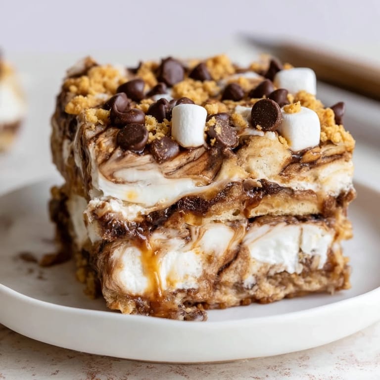 Savory-sweet Smores Buffalo Ranch Biscuit Bars garnished with crumbled graham crackers and zesty flavors.  