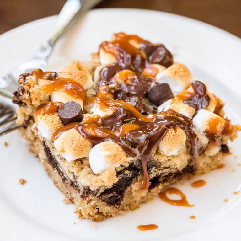 Savory-sweet Smores Buffalo Ranch Biscuit Bars with layers of gooey goodness and crunchy graham.  