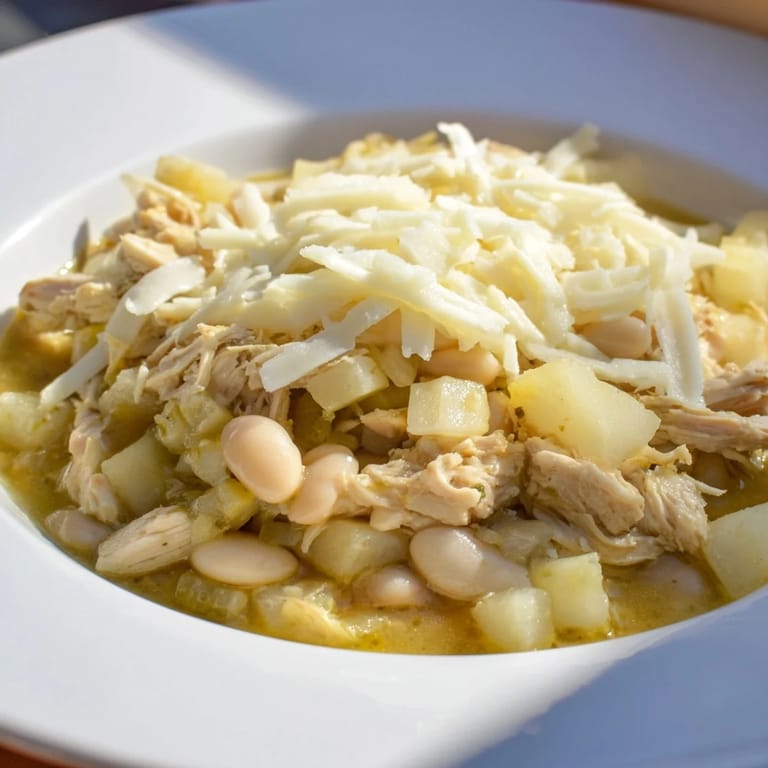 Savory 35-Minute White Cheddar Apple Chicken Chili: a delicious blend of flavors, ready to serve and enjoy.