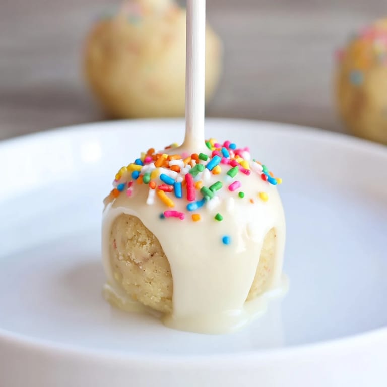 Indulge in these easy-to-make Lightened-Up Sugar Cookie Cake Pops with a creamy, rich chocolate coating.