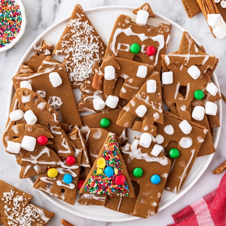 This festive Gingerbread House Board features perfectly baked gingerbread pieces and a snow-kissed, candy-covered landscape.