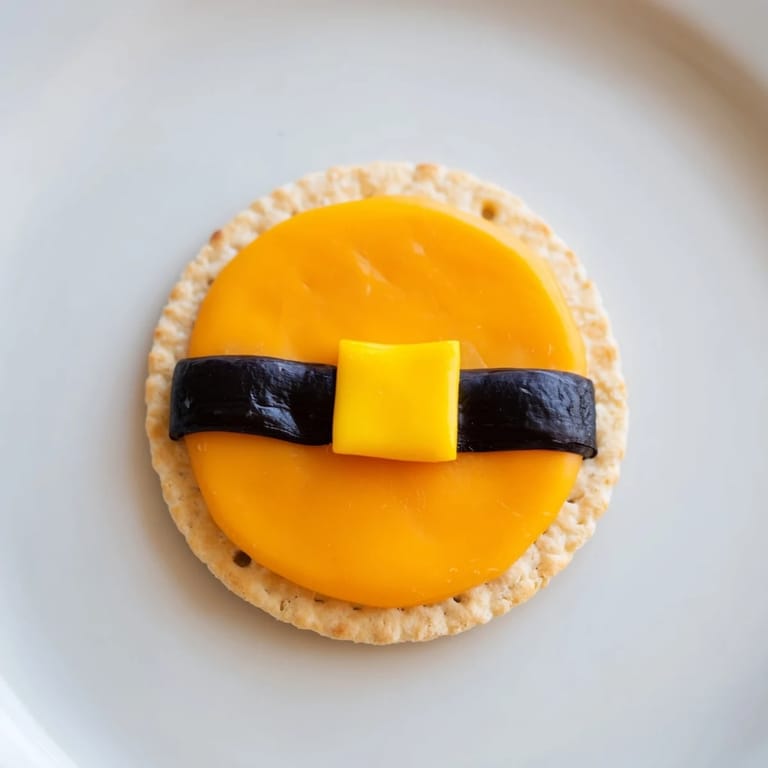 Imagine the colorful Santa's Belt Crackers on a platter, ready to be enjoyed with a vibrant red pepper dip.