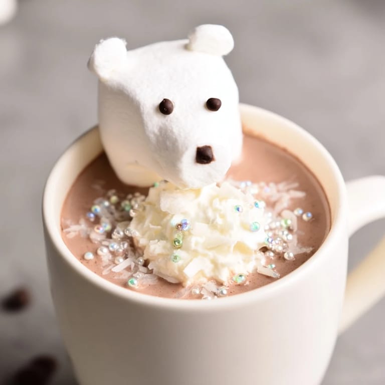 Enjoy this cozy Polar Bear Hot Chocolate Platter, perfect for a festive winter dessert, brimming with treats.