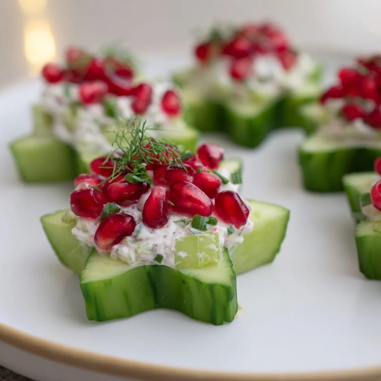 Vibrant photo of Winter Salad: Snowflake Cucumber Cups, ready to serve as a festive appetizer.