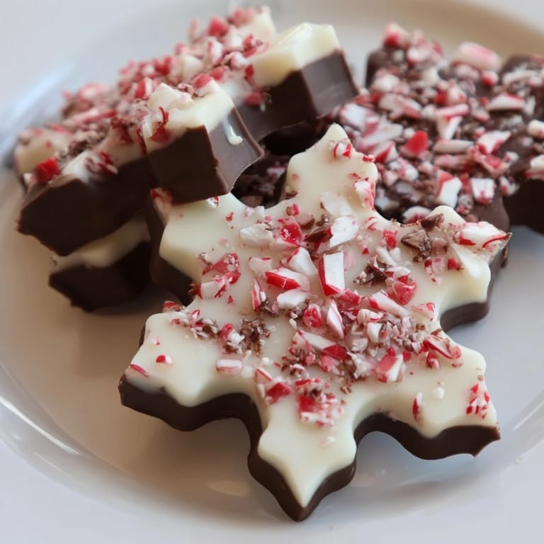Peppermint Bark Snowflakes