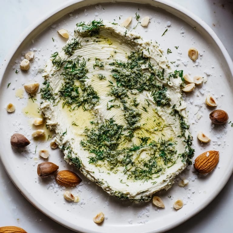 The Fossil Record appetizer with artistic cheese, nut details, and fresh herb "fossil" impressions for eating.