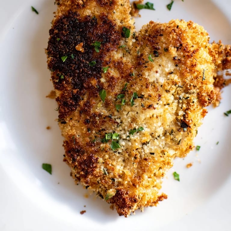 Imagine the delightful crunch: golden and cheesy, these crispy Parmesan chicken cutlets are a treat.