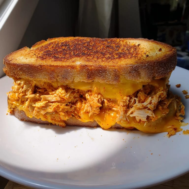 Imagine the amazing crunch of a Spicy Crispy Chicken Sandwich Grilled Cheese with a fiery kick.