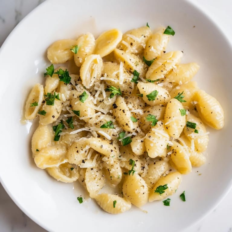 This bowl of 15-Minute Creamy Garlic Butter Ditalini showcases a rich, flavorful, easy weeknight dinner.