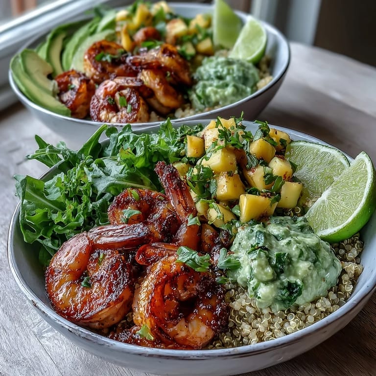 Sliced avocado and warm quinoa cradle smoky grilled shrimp, finished with bright mango salsa and tangy lime chili sauce.