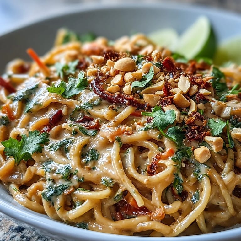 Served with lime wedges, this easy Asian Peanut Noodle Bowl makes a perfect vegetarian dinner or lunch.