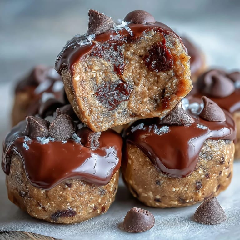 Pantry-friendly Vegan Chickpea Cookie Dough Bites with chocolate chips served on a parchment-lined tray for easy snacking.