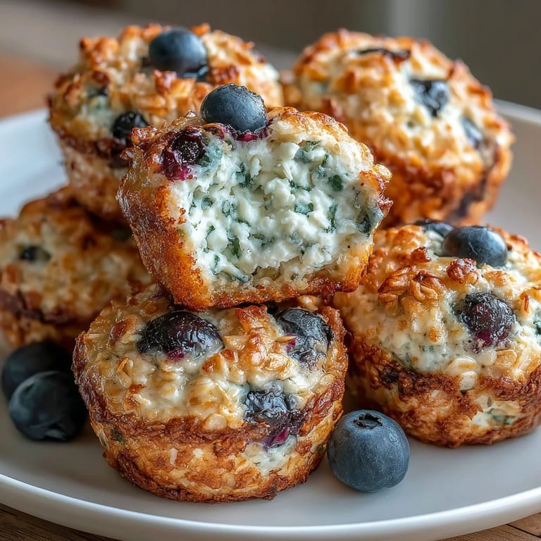 Bright and zesty mini cottage cheese blueberry bites, packed with oats and lemon for a light, protein-rich treat.