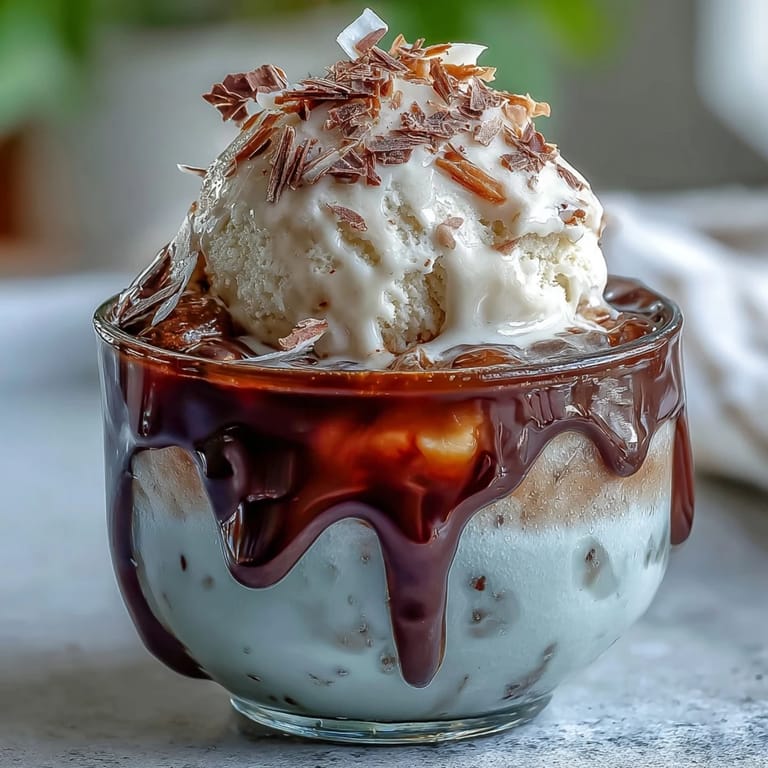 Tropical coconut cold brew float, a delicious dessert coffee drink.