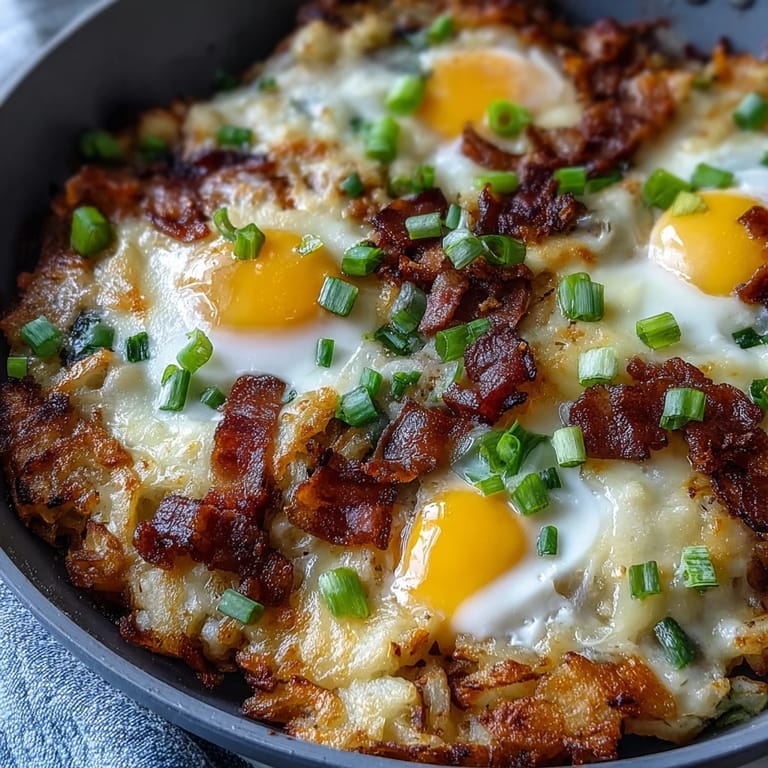 Savory Father's Day Breakfast: Loaded Hash Brown Skillet bursting with flavor.